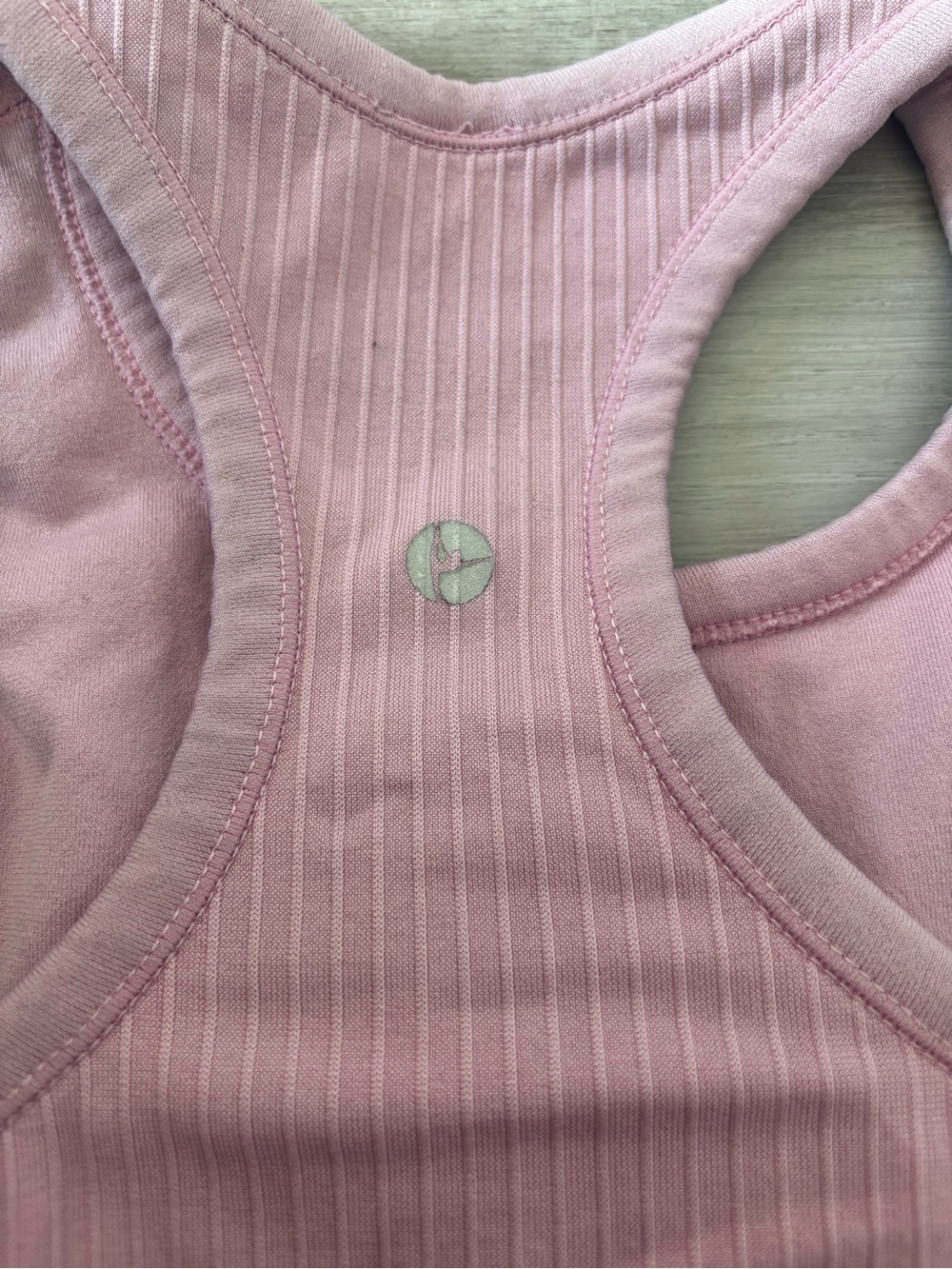 Women’s Ribbed Racerback Tank Top - Pink - Picture 3 of 4